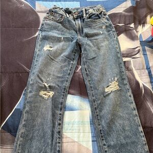 Boys Youth Distressed Blue Jeans
